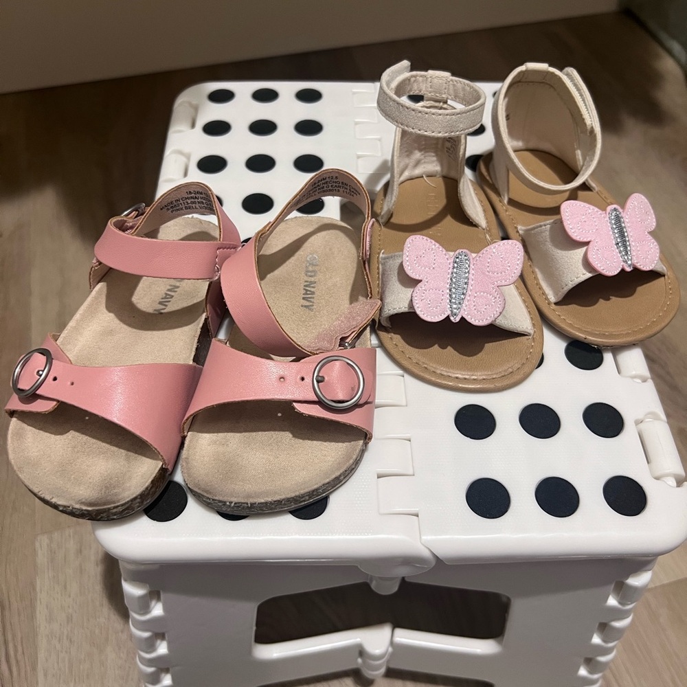 Old Navy Pink and Tan Kids Sandals